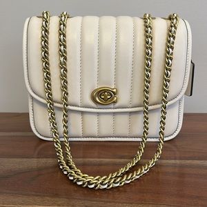 Coach Madison Shoulder Bag w/ quilting in brass/chalk